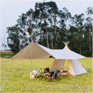 Camping Pyramid Tent with Canopy, Outdoor Camping Bell Canopy Tent, Adult Cone Canopy Tent, 3-4 People in Tent, Suitable for Picnic Camping