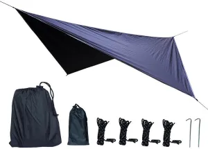 Camping Tarp Camping Canopy Easily Set up with Storage Bag Rain Awning Tent Tarp for Backpacking Yard Travel Outdoor Garden, Black