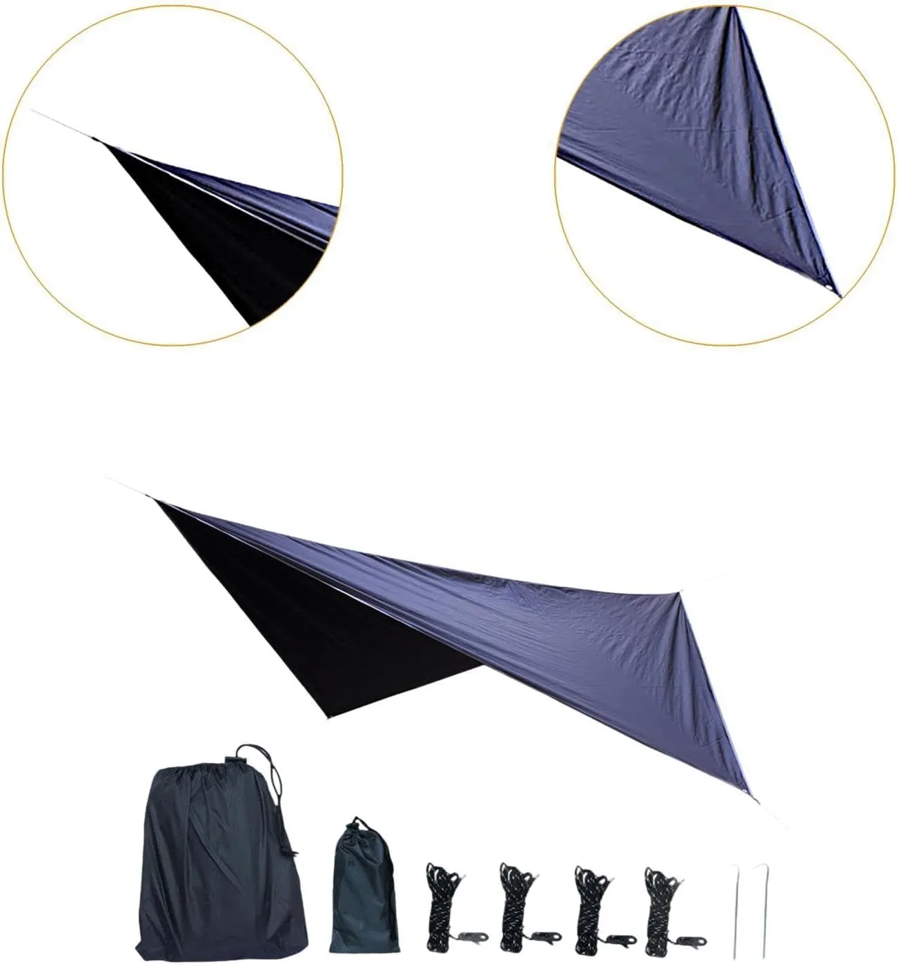 Camping Tarp Hammock Canopy Easily Set up Lightweight Camping Canopy Tent Tarp for Garden Picnic Traveling Backpacking Hiking, Black