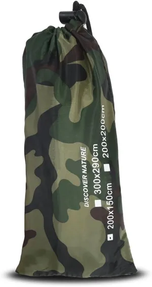 Camping Tarp, Portable Lightweight Camping Shelter Tent Tarp Camouflage Outdoor Rainproof Mat RainTent(2 * 2m)