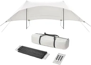Camping Tarp Rain Tarp Awning Portable Waterproof with Storage Bag Camping Canopy for Traveling Outdoor Activities Backyard, Height 2.1m