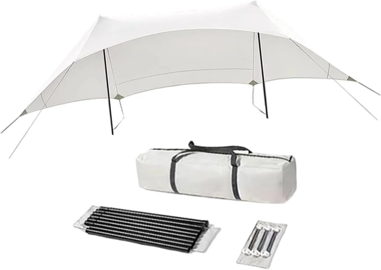 Camping Tarp with Storage Bag with Ground Nails Lightweight Easily Set up Tent Tarp Awning Camping Canopy for Fishing Outdoor, Height 2.1m