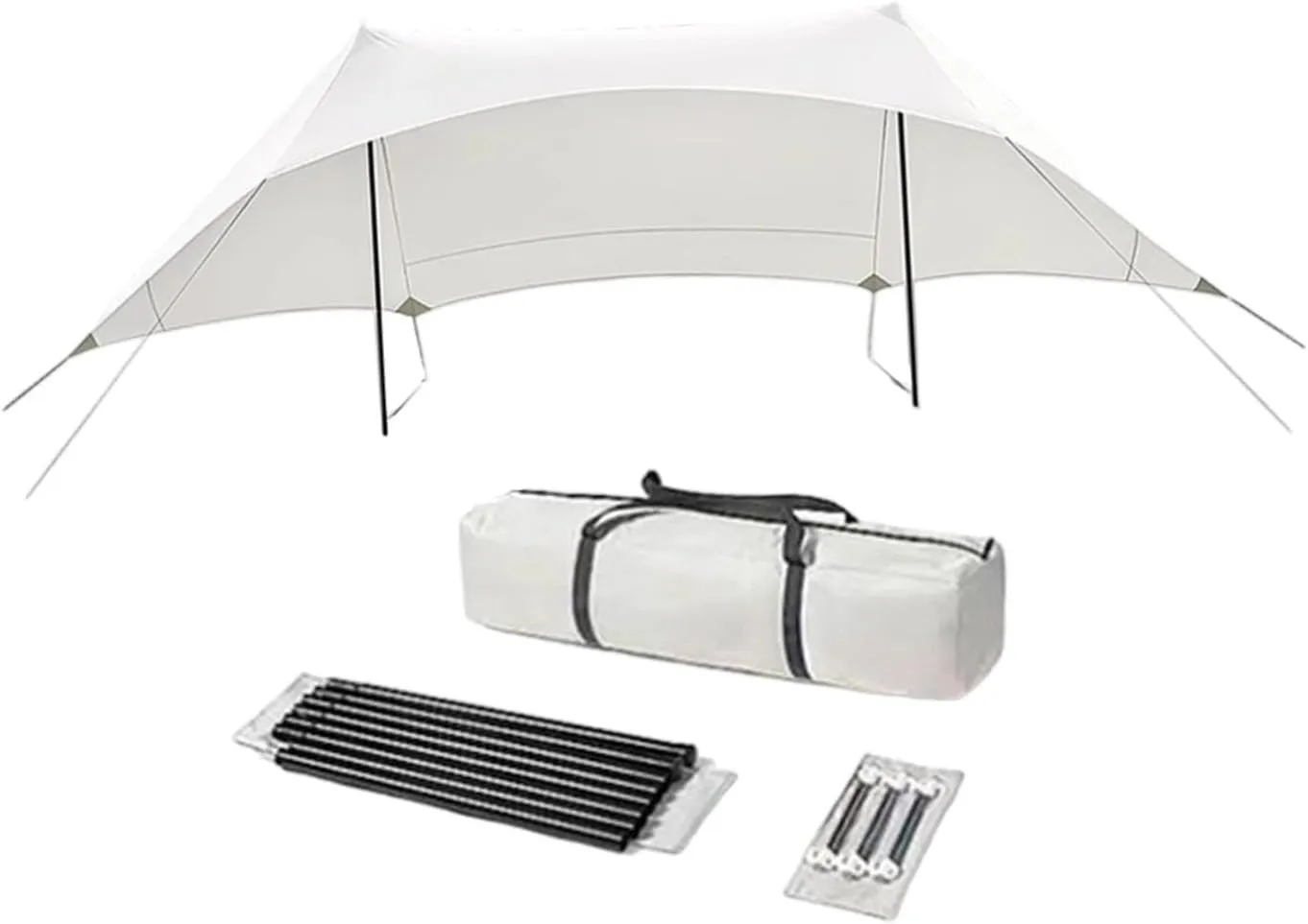 Camping Tarp with Storage Bag with Ground Nails Lightweight Easily Set up Tent Tarp Awning Camping Canopy for Fishing Outdoor, Height 2.1m