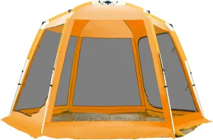 Camping Tents Outdoor Sun Shade Shelter 8-10 People Automatic Hexagonal Retractable Aluminum Alloy Camping Equipment