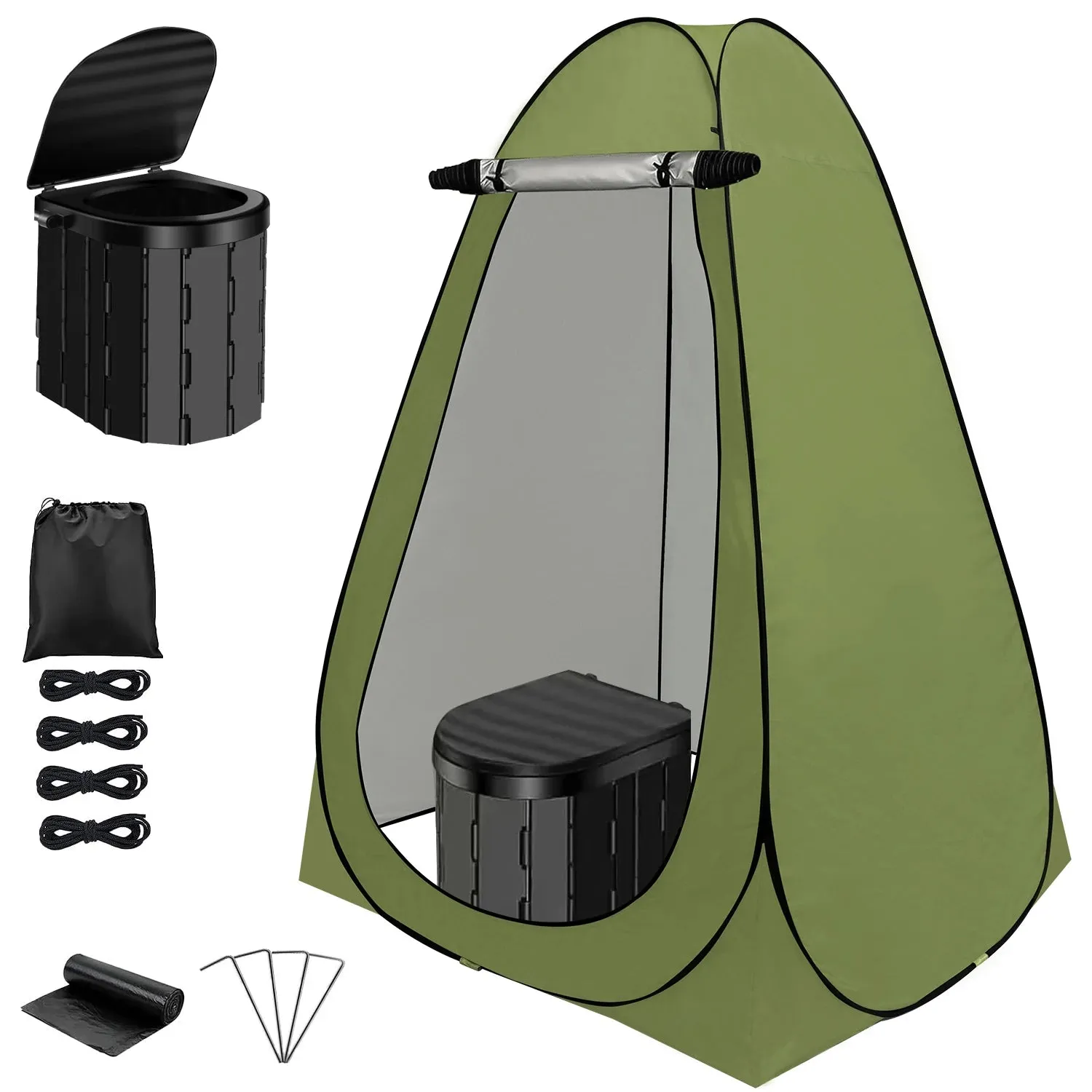 Camping Toilet with 1.5m Pop up Privacy Tent