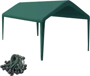 Canopy Replacement Cover, Carport Replacement Canopy, 800D Oxford Waterproof & UV Protected Tarp with Ball Bungees (Frame is not Included) (Green, 12x20)