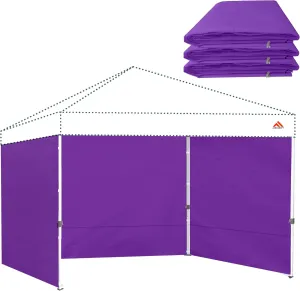 Canopy Tent Gazebo Sidewalls for 10x10 Pop Up Canopy 99% UV Protection, Waterproof, 3 Pcs Sidewalls Only,(Purple)