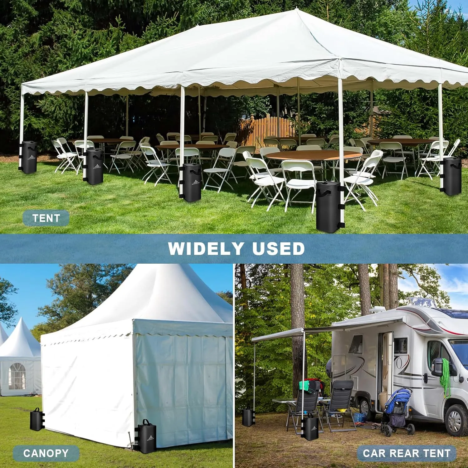 Canopy Water Weights Bag Set of 4,88 LBS Gazebos Tent Water Weights Set, 4 Leg Weights for Gazebo, Pop-Up Canopy, Canopies, Tent (Black 10L)