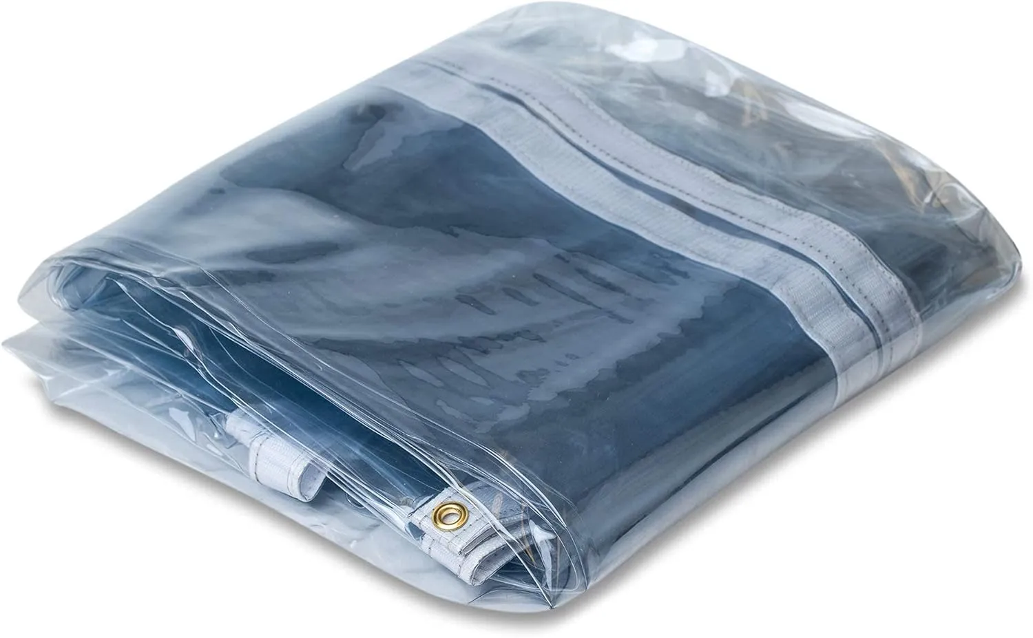 CCS Waterproof Clear PVC Tarp Cover – Extra Heavy Duty 20 Mil Tarpaulin with Rustproof Brass Grommets - Multi Purpose for Porch, Patio, Deck, Equipment & Outdoor Use (8x8 Ft)