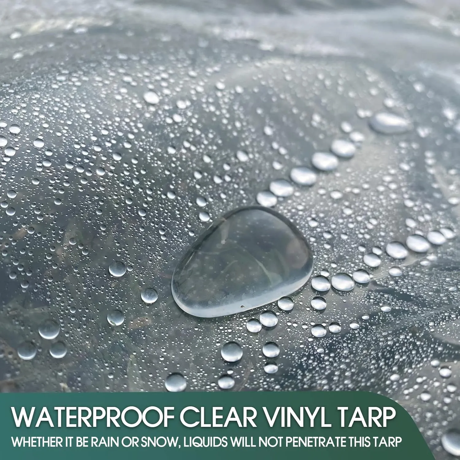 CCS Waterproof Clear PVC Tarp Cover – Extra Heavy Duty 20 Mil Tarpaulin with Rustproof Brass Grommets - Multi Purpose for Porch, Patio, Deck, Equipment & Outdoor Use (8x8 Ft)