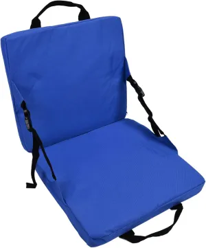 Chair Cushion, Foldable Soft Seat Cushion with Backrest, Portable Camping Chair Pads for Outdoor Camping Hiking Stadium Office(Blue)
