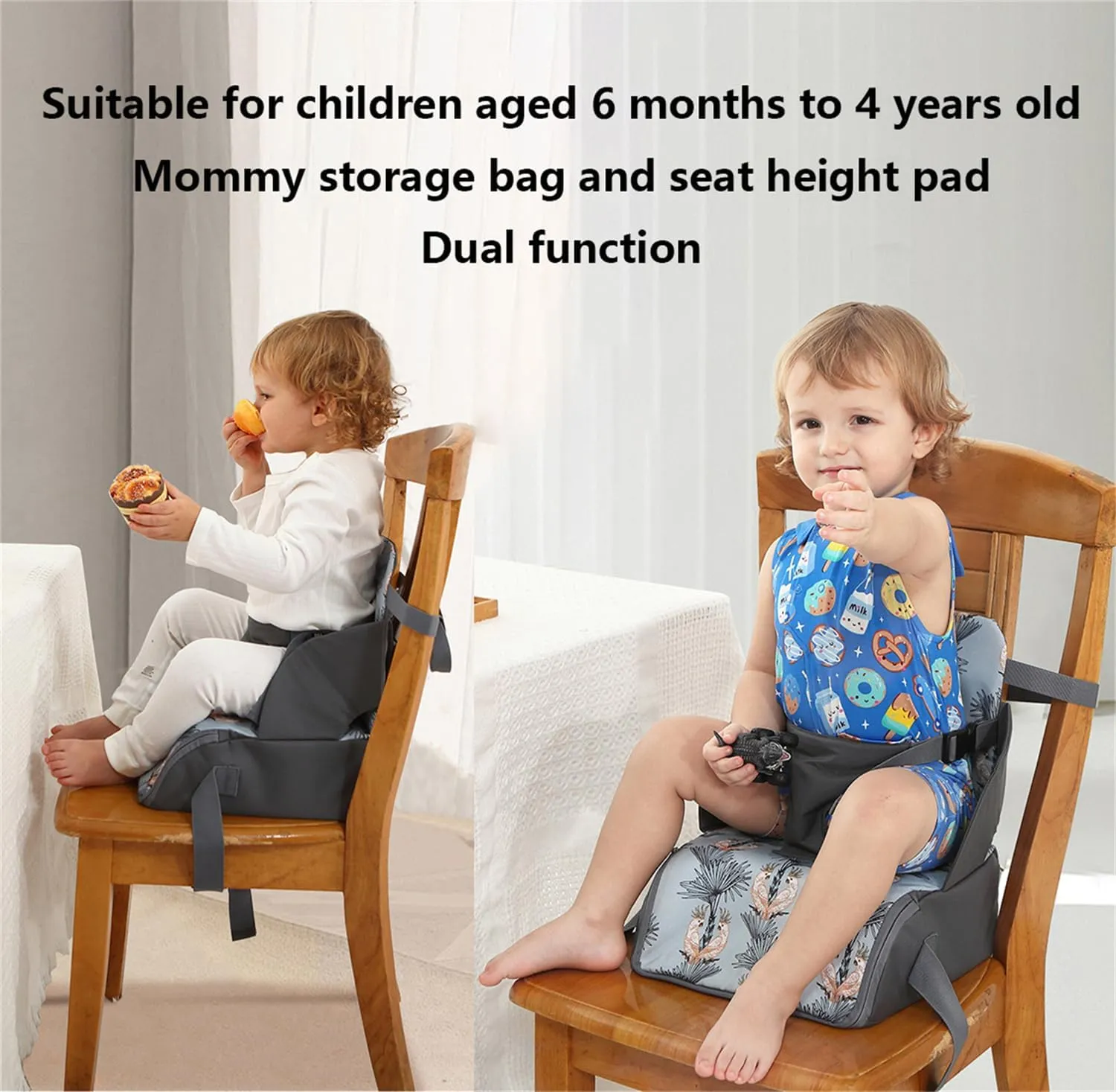 Chair Pad to Raise Seat Height, Dining Table Chair Seat Protector, Large Capacity Mommy Bag Shoulder Diaper Bag (Jungle Animals,Standard)