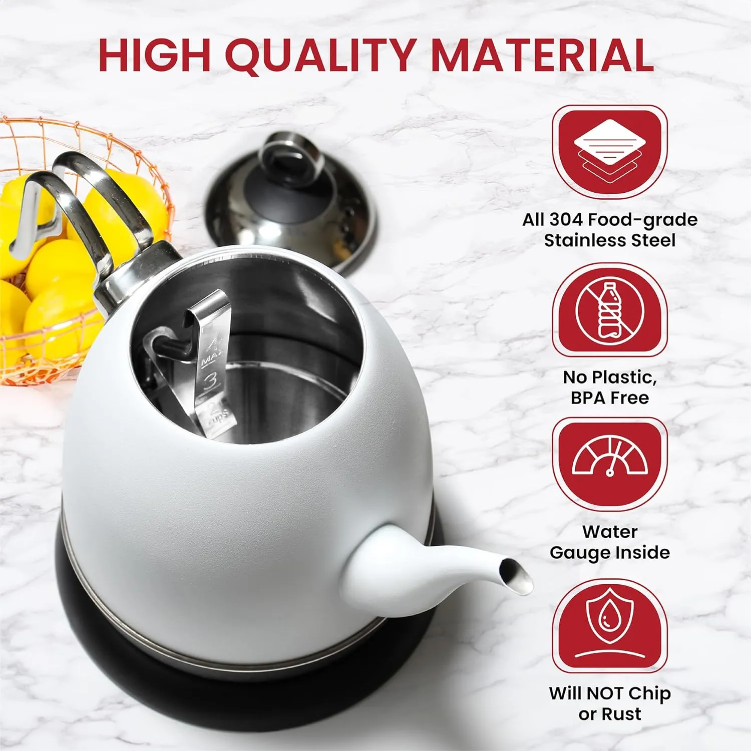 Chantal Mia Electric Kettle, 32 oz (Red)