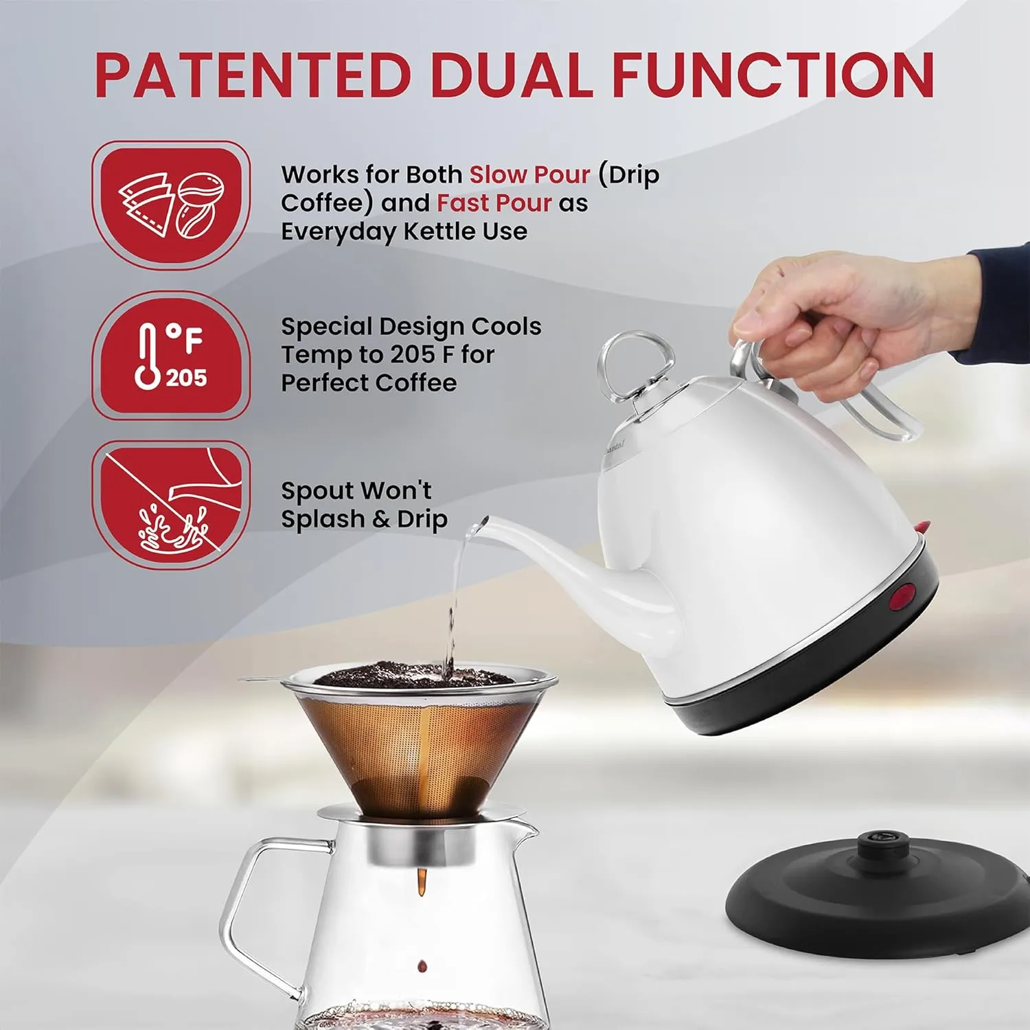 Chantal Mia Electric Kettle, 32 oz (Red)