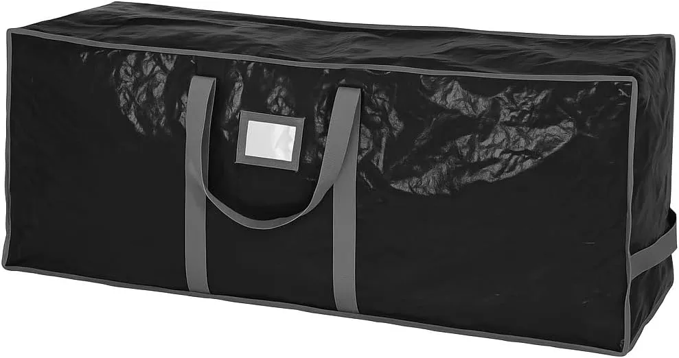 Christmas Tree Storage Bag - Stores 7.5 Foot Artificial Xmas Holiday Tree, Durable Waterproof Material, Zippered Bag, Carry Handles. Protects Against Dust, Insects and Moisture (Black)