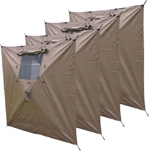 CLAM Quick-Set Wind and Sun Panel Attachment for Escape Sport Screen Shelter Canopy Tent with Carrying Bag, Accessory Only, Brown (4 Pack)