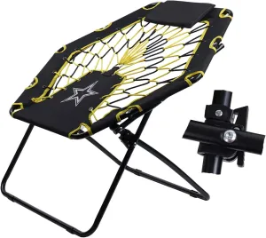 CLATINA Resilient Elastic Camping Chair, Portable Folding Web Chairs with Adjustable Headrest, Indoor Outdoor Bungee Dish Chairs for Adults, Fishing, Sports, Trip, 250LBS