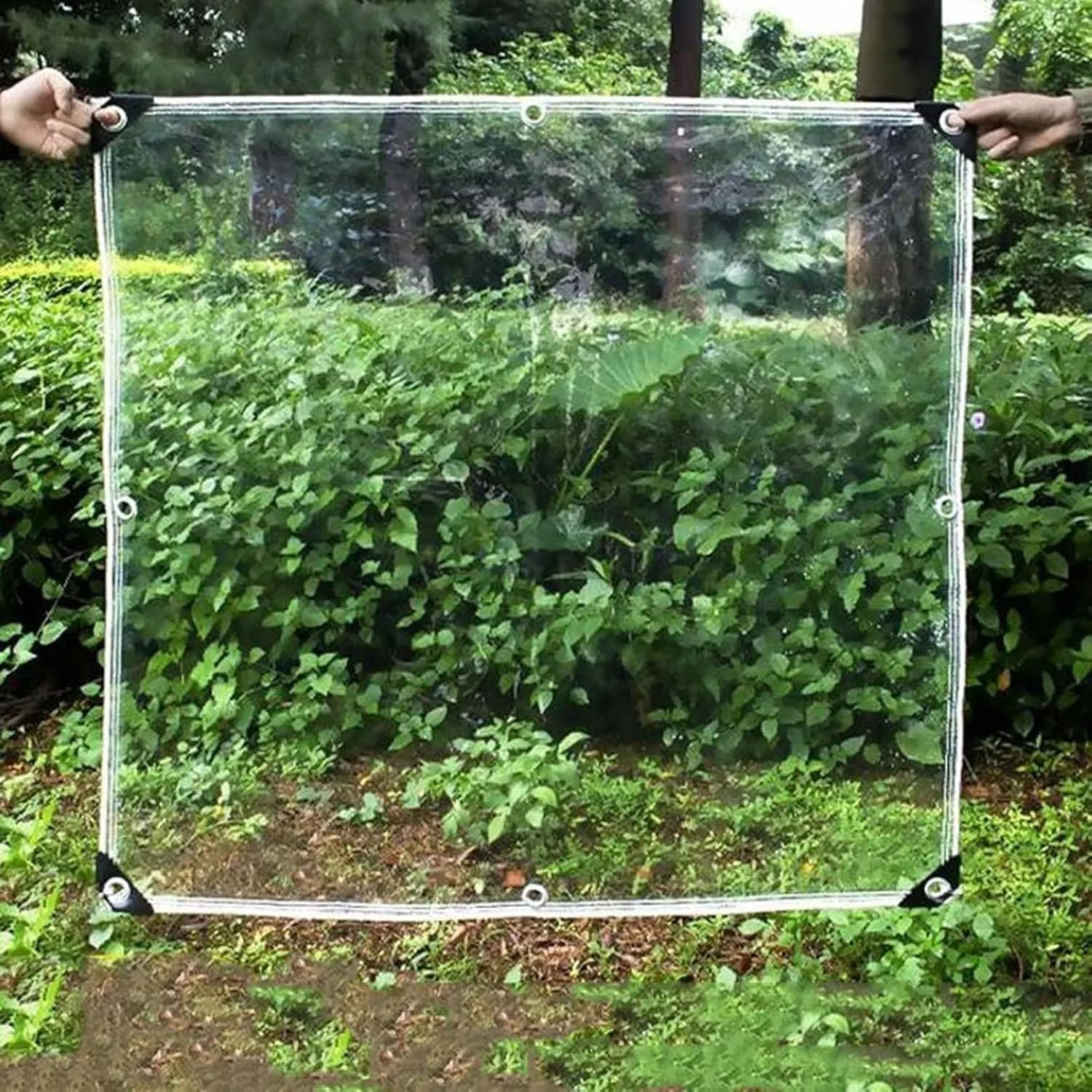 Clear Heavy Duty Waterproof Tarp 9.8x23.0ft, Clear PVC Plastic Tarp, Transparent Tarpaulin, Transparent Tarp Cover, PVC Plastic Cover with Grommets, Dustproof & Rainproof