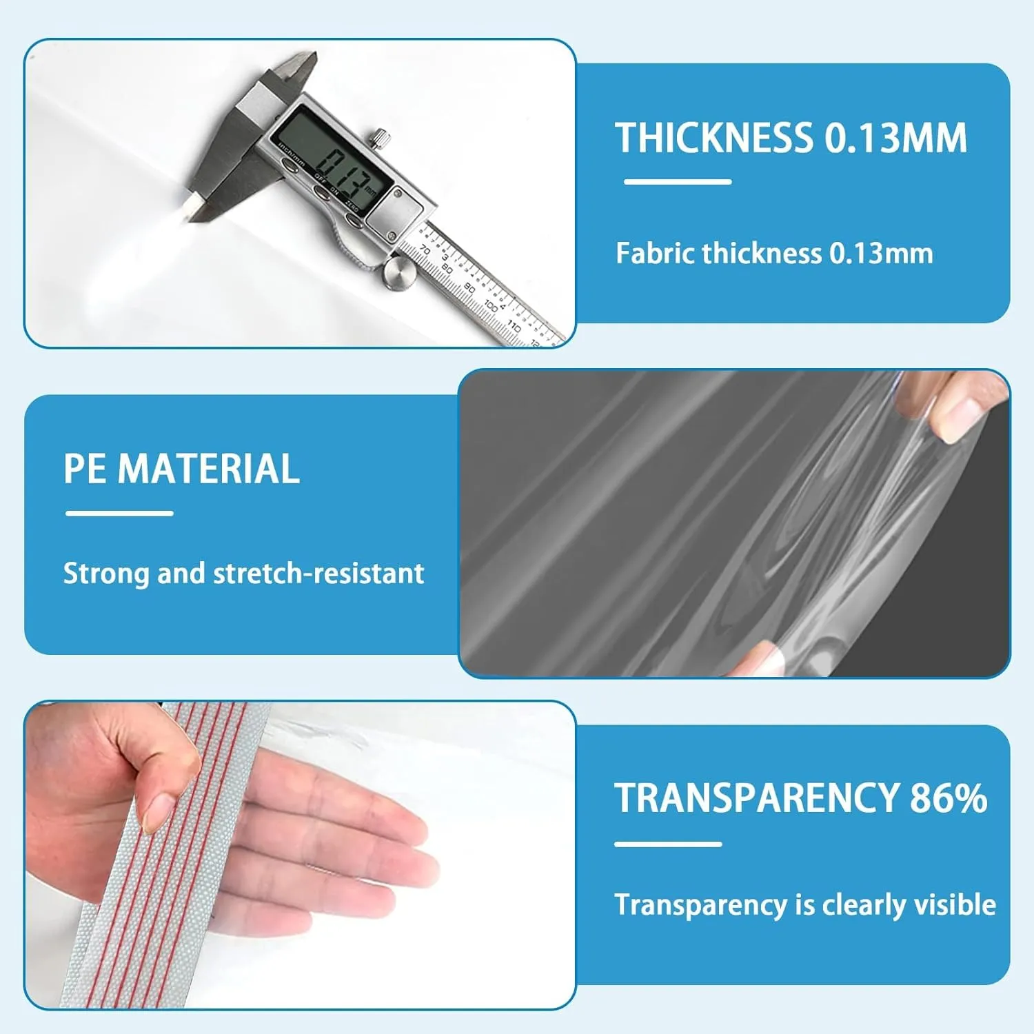 Clear Tarps Waterproof with Grommets 7x10ft,Clear Plastic Tarp Heavy Duty Transparent PVC Vinyl Tarpaulin for Outdoor,Plant,Garden,Chicken Coop,Patio,Cat Litter