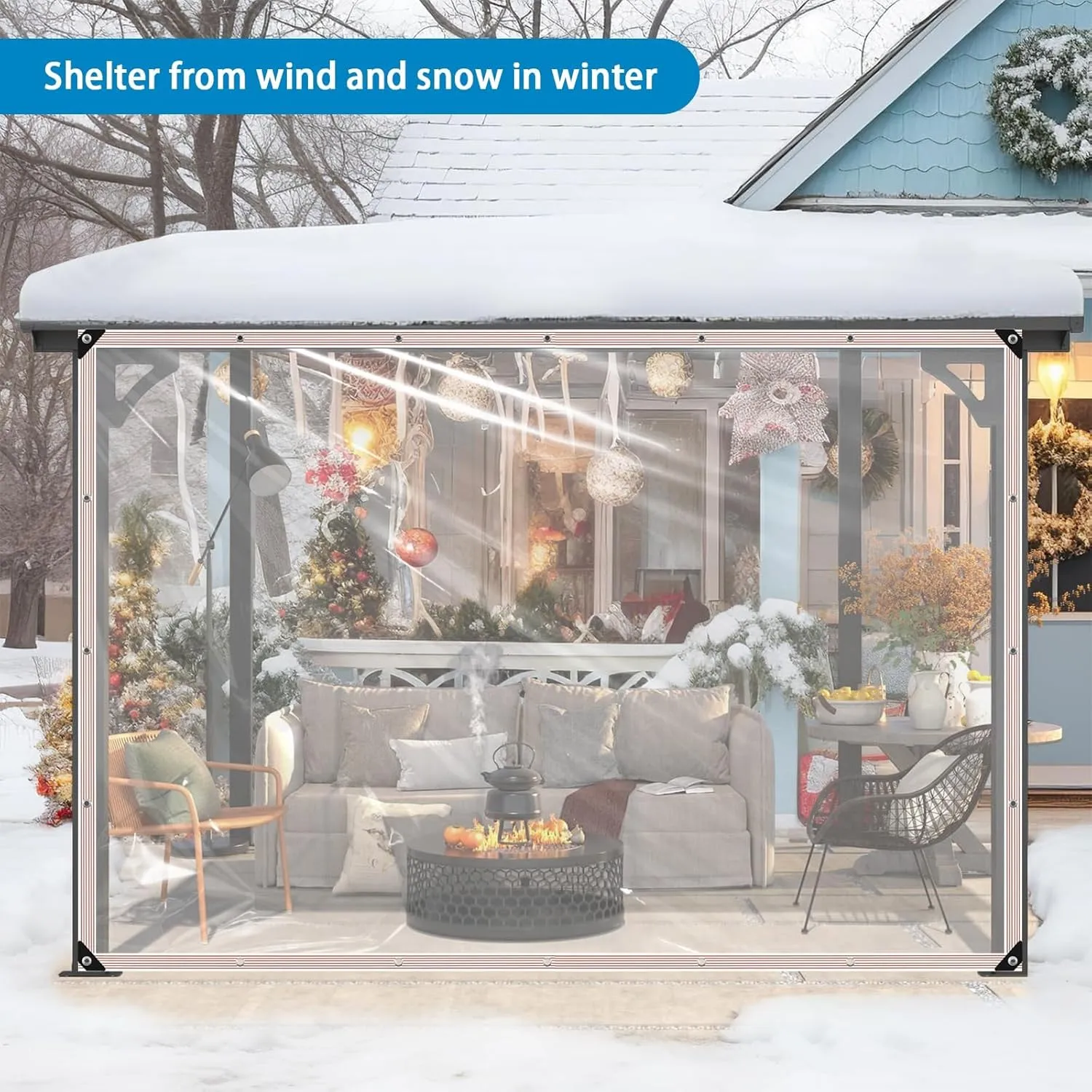 Clear Tarps Waterproof with Grommets 7x10ft,Clear Plastic Tarp Heavy Duty Transparent PVC Vinyl Tarpaulin for Outdoor,Plant,Garden,Chicken Coop,Patio,Cat Litter