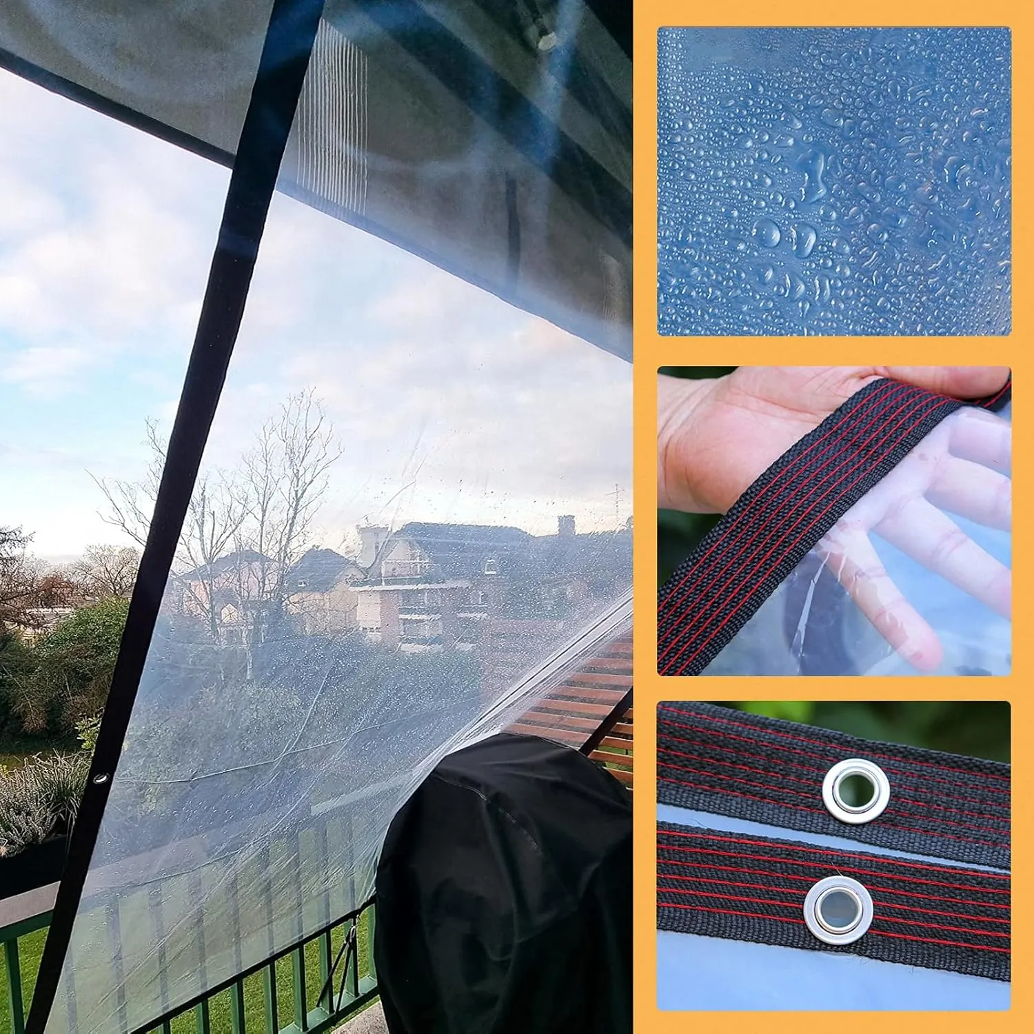 Clear Vinyl Tarp, 7x12ft - Large Tarps Heavy Duty Waterproof with Grommets - Ideal for Clear Window Plastic Winterizing Greenhouse Sheeting for Plants Gardens Chicken Coops
