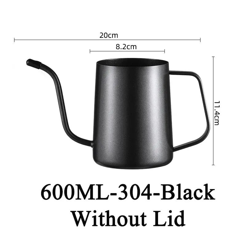 Coffee Hand Brewing Pot 250/350/600ML Stainless Steel Long Gooseneck Coffee Pot Kettle For Induction Stove Tops Kitchen Tools