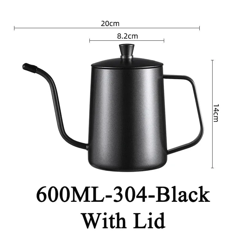 Coffee Hand Brewing Pot 250/350/600ML Stainless Steel Long Gooseneck Coffee Pot Kettle For Induction Stove Tops Kitchen Tools
