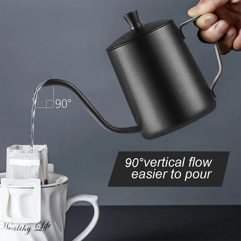 Coffee Hand Brewing Pot 250/350/600ML Stainless Steel Long Gooseneck Coffee Pot Kettle For Induction Stove Tops Kitchen Tools