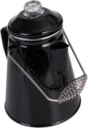Coffee Percolator Tea Kettle Classic Portable Stylish Heat Resistant Enamel Water Pot for Gatherings Backpacking Outdoor RV