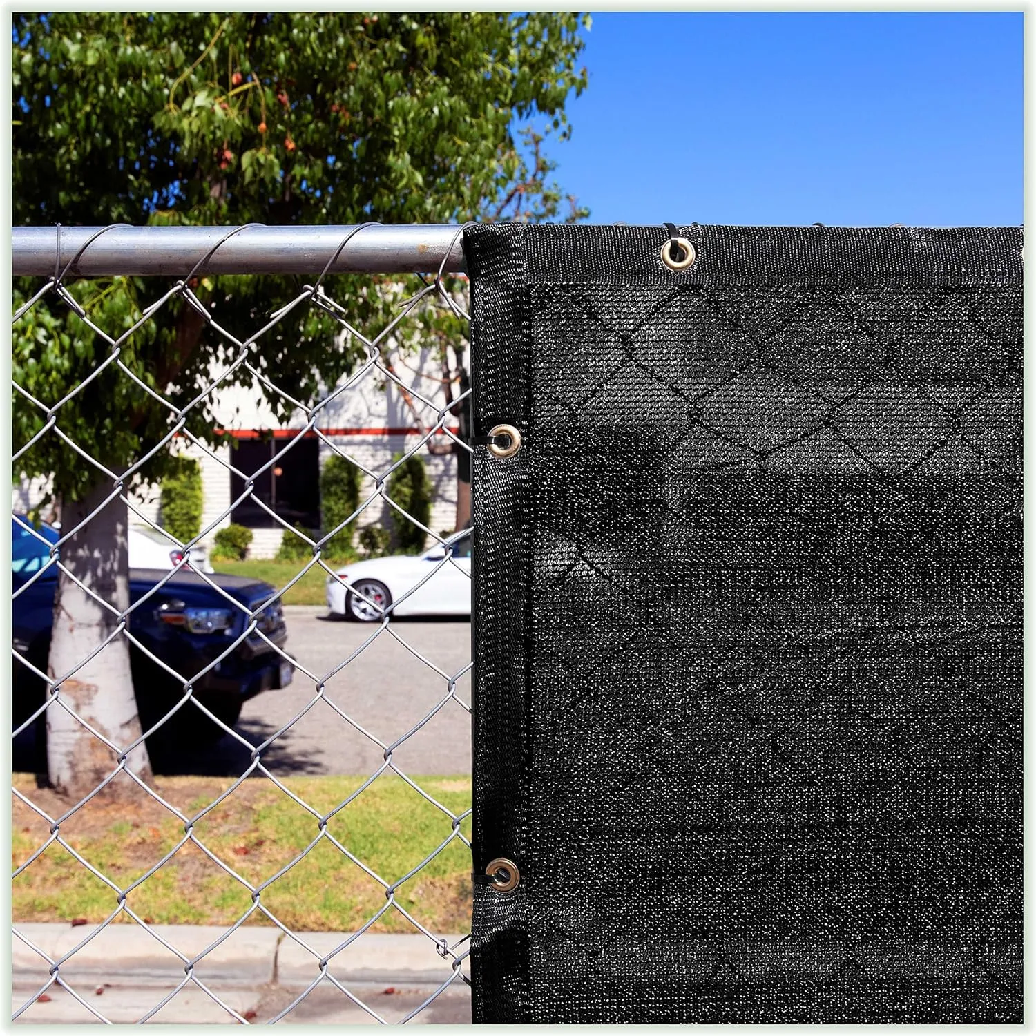 ColourTree 2' x 4' Black Custom Size Shade Cloth with Grommets - 90% Sunblock, Durable Mesh Fabric Tarp for Dog Kennel Cover, Fence Privacy Screen, Greenhouse, Chicken Coop & Pet Playpen