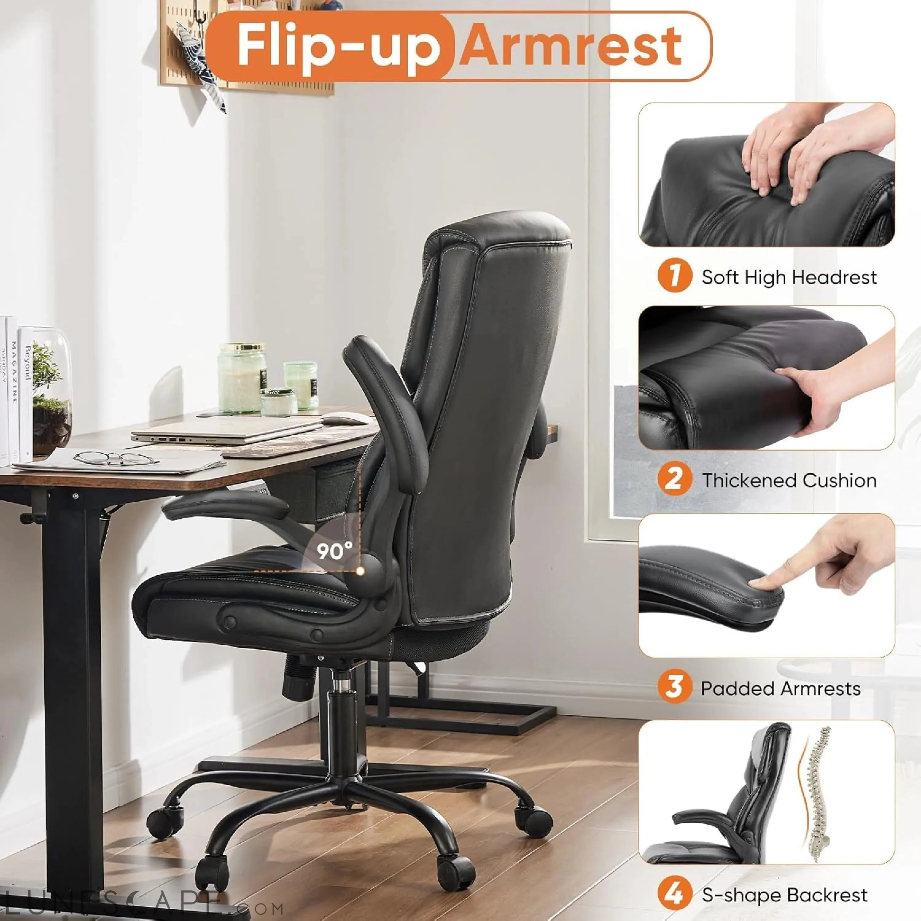 Computer Gaming Chair, Ergonomic Office Chair Heavy Duty Task Desk