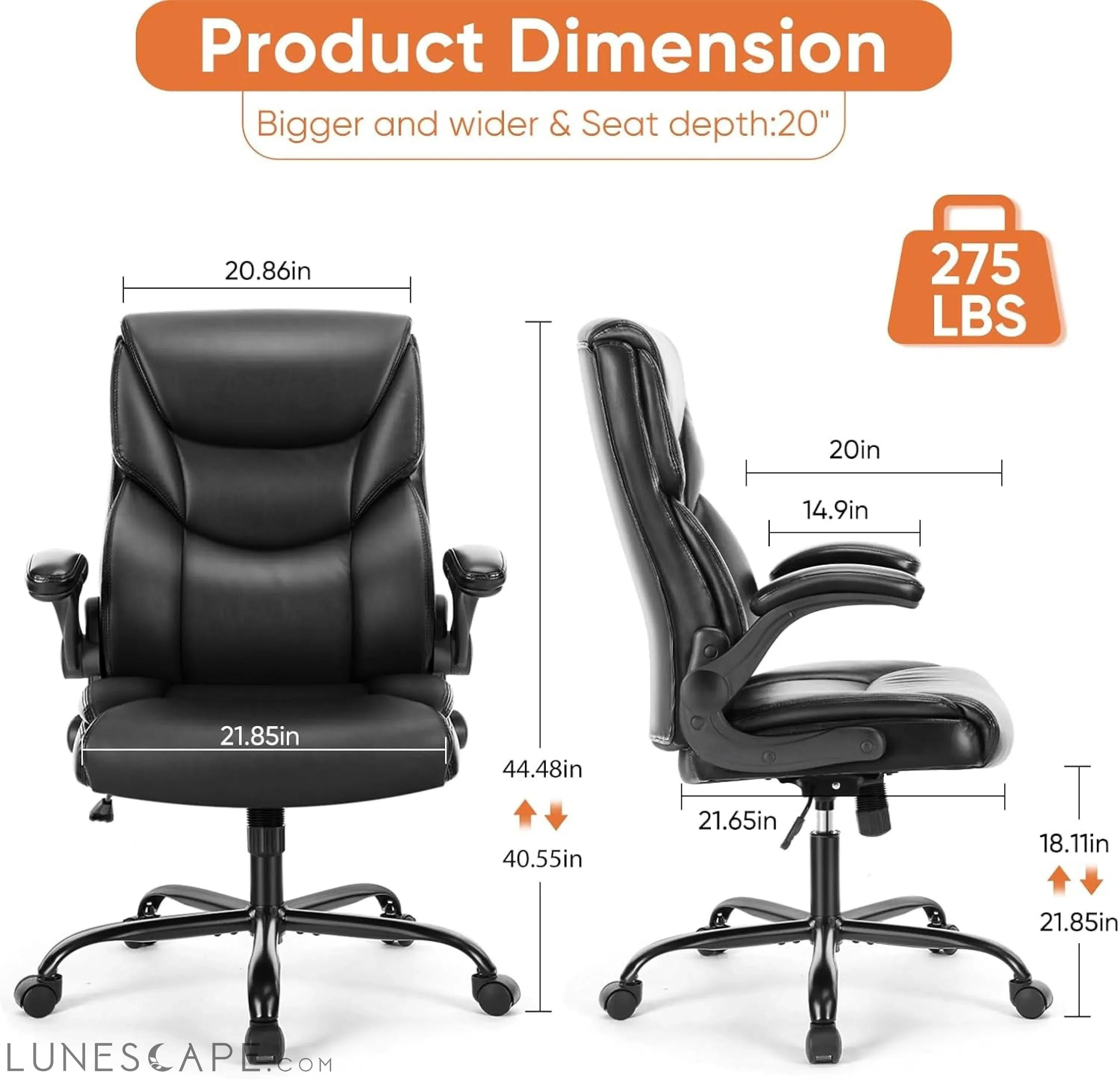 Computer Gaming Chair, Ergonomic Office Chair Heavy Duty Task Desk