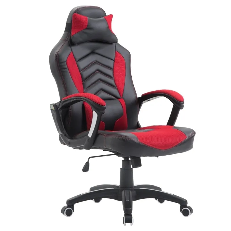 Computer Gaming Chair With Massage 5 Modes,and 6 Vibrating Point  Racing Style Heated Desk Chair Swivel Rolling Chair with Headrest,