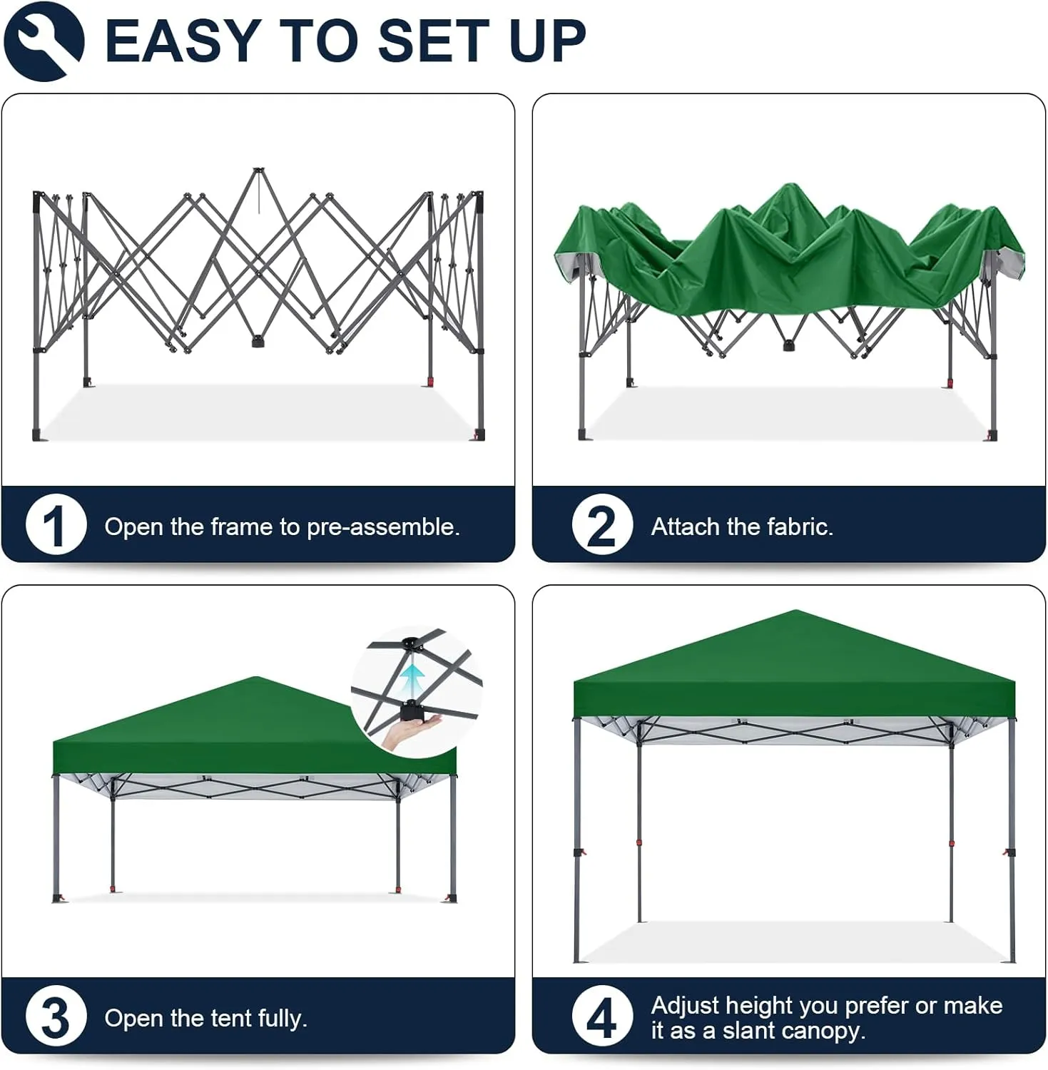 COOSHADE Durable Easy Pop Up Canopy Tent 10x10Ft, Olive Green