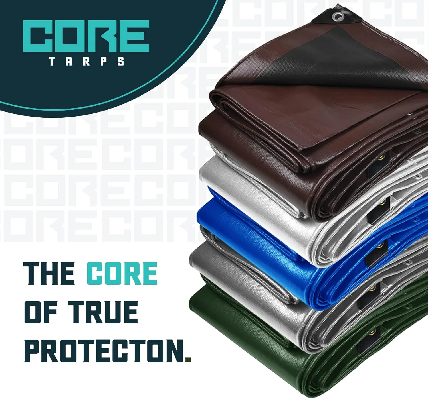 Core Tarps Extra Heavy Duty 16 Mil Tarp Cover, Waterproof, UV Resistant, Rip and Tear Proof, Poly Tarpaulin with Reinforced Edges for Roof, Camping, Patio, Pool, Boat (Blue 16′ X 20′)