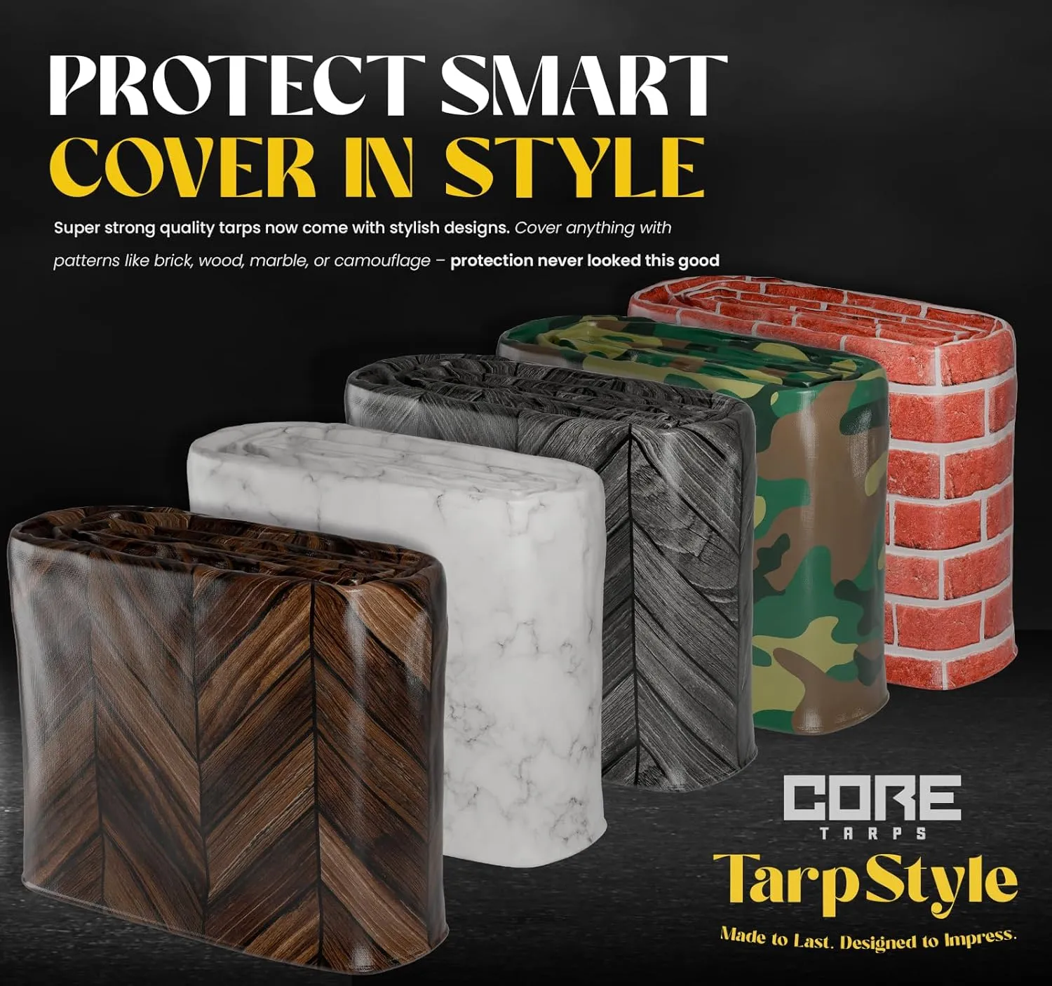 Core Tarps Extreme Heavy Duty 20 Mil Tarp Cover, Waterproof, UV Resistant, Rip and Tear Proof, Poly Tarpaulin with Reinforced Edges for Roof, Camping, Patio, Pool, Boat (Camouflage/Green 12′ X 12′)