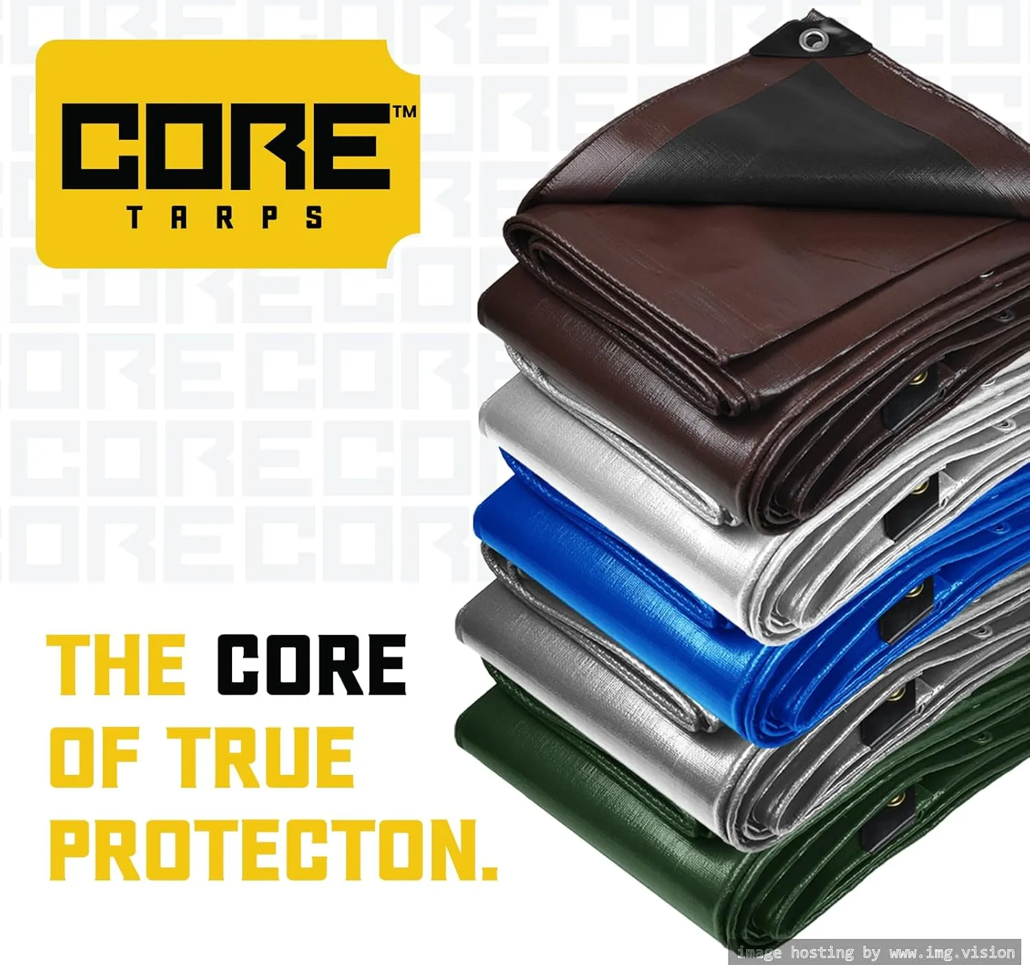 Core Tarps Extreme Heavy Duty 20 Mil Tarp Cover, Waterproof, UV Resistant, Rip and Tear Proof, Poly Tarpaulin with Reinforced Edges for Roof, Camping, Patio, Pool, Boat (White 6′ X 8′)