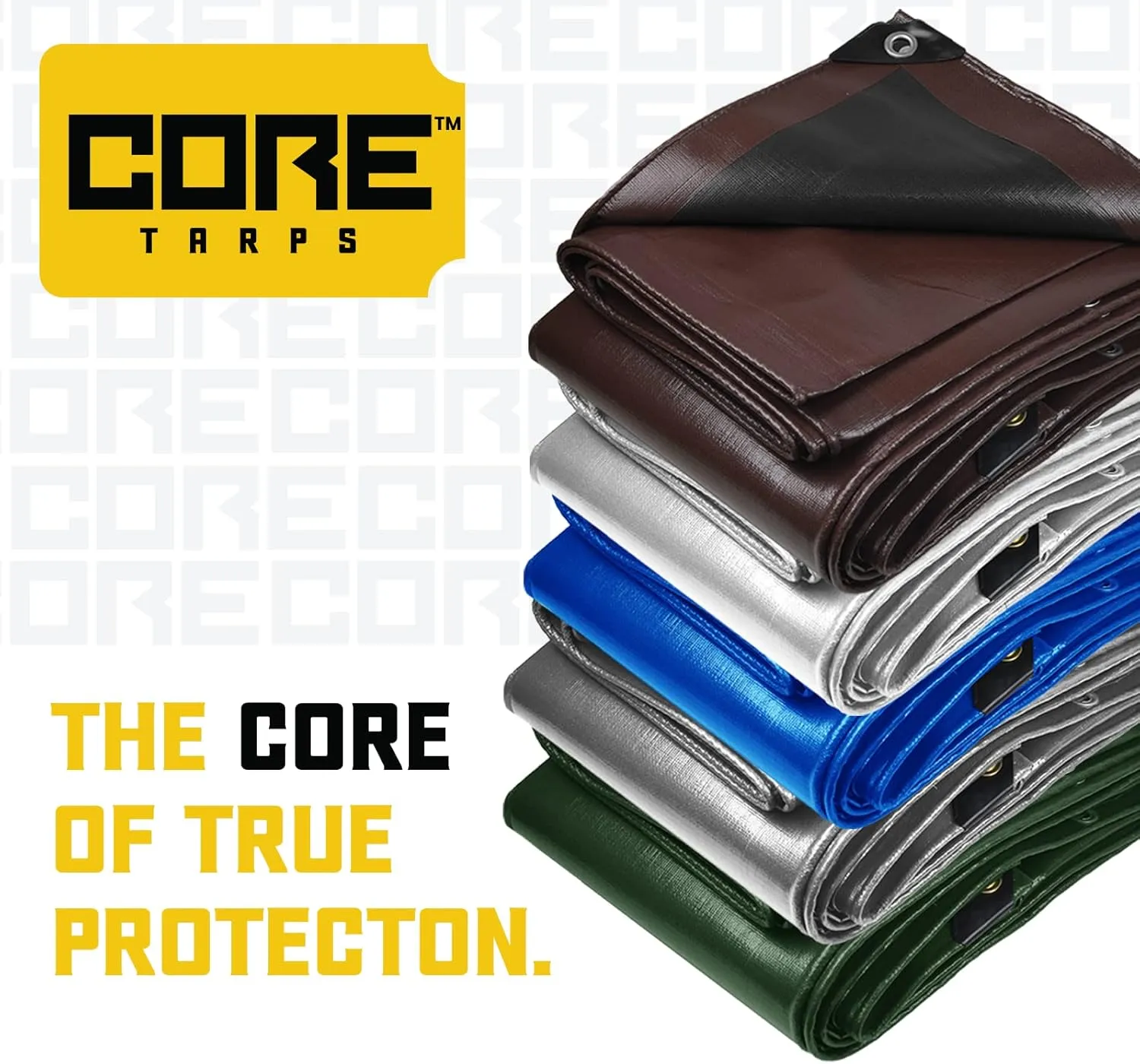 Core Tarps Extreme Heavy Duty 20 Mil Tarp Cover, Waterproof, UV Resistant, Rip and Tear Proof, Poly Tarpaulin with Reinforced Edges for Roof, Camping, Patio, Pool, Boat (White 6′ X 8′)
