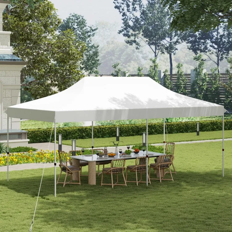 Costway 10 x 20 Feet Pop-Up Canopy Tent with Portable Bag - Suitable for Camping, Parties, and Backyard Weddings