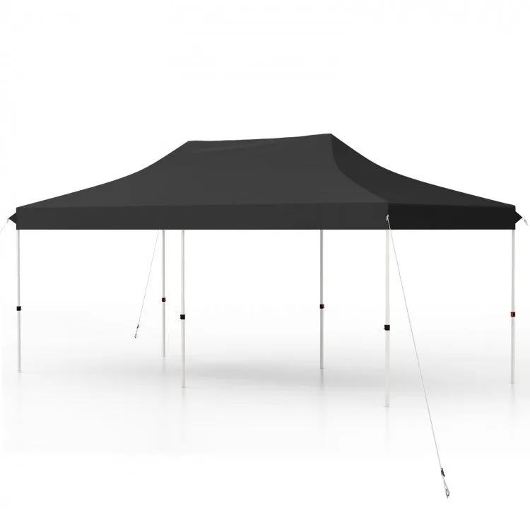 Costway 10 x 20 Feet Pop-Up Canopy Tent with Portable Bag - Suitable for Camping, Parties, and Backyard Weddings