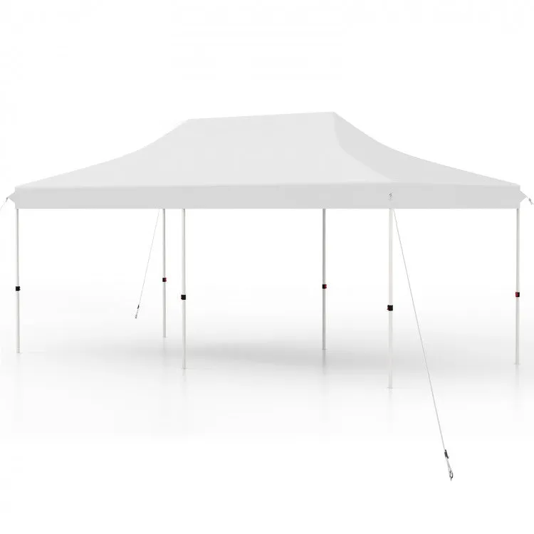 Costway 10 x 20 Feet Pop-Up Canopy Tent with Portable Bag - Suitable for Camping, Parties, and Backyard Weddings
