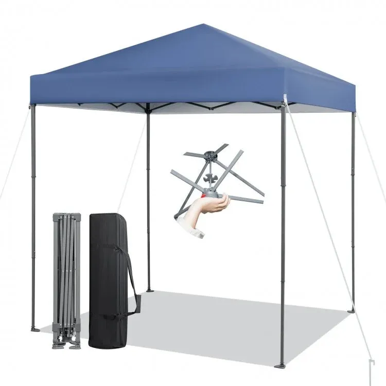 Costway 6.6 x 6.6 Feet Outdoor Shade Canopy Pop-Up Tent - Suitable for Camping, Picnics, Parties, and Weddings