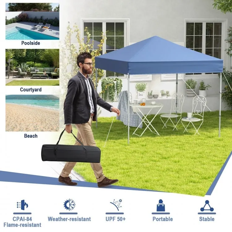 Costway 6.6 x 6.6 Feet Outdoor Shade Canopy Pop-Up Tent - Suitable for Camping, Picnics, Parties, and Weddings