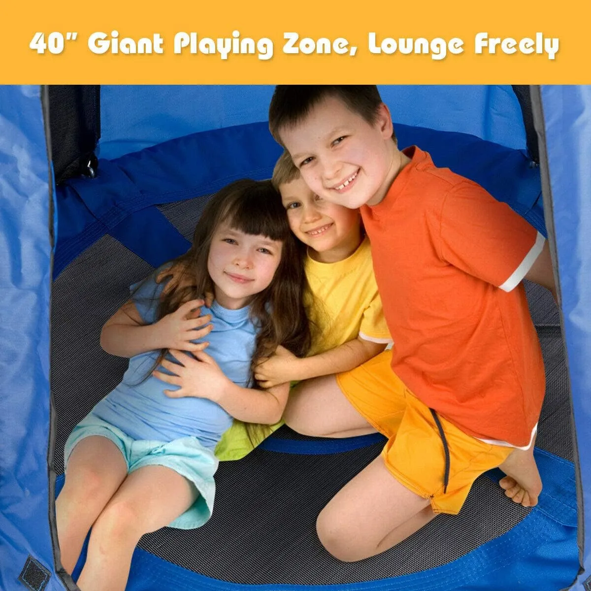 Costzon 2 in 1 Kids Detachable Hanging Chair Swing Tent Set, Hammock Nest Pod Hanging Swing Seat for Boys/Girls, Children Outdoor Indoor Swing Play House with Play Tent, Max Capacity 330 LBS (Blue)