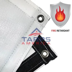 Custom 16 mil Extra Heavy Duty White/White Fire Retardant Poly Tarp