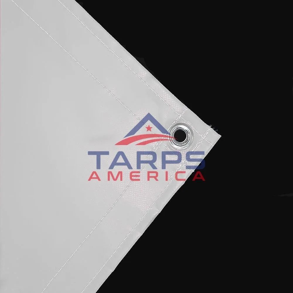 Custom 18 oz Heavy Duty White Coated Vinyl Tarp by AtlasShield Plus