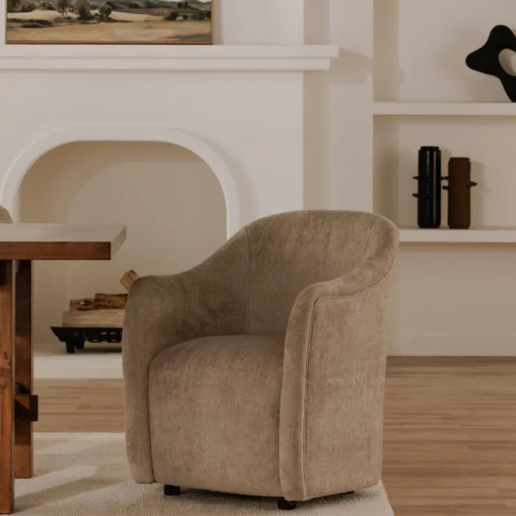 Darby Dining Chair with Castors | Beige