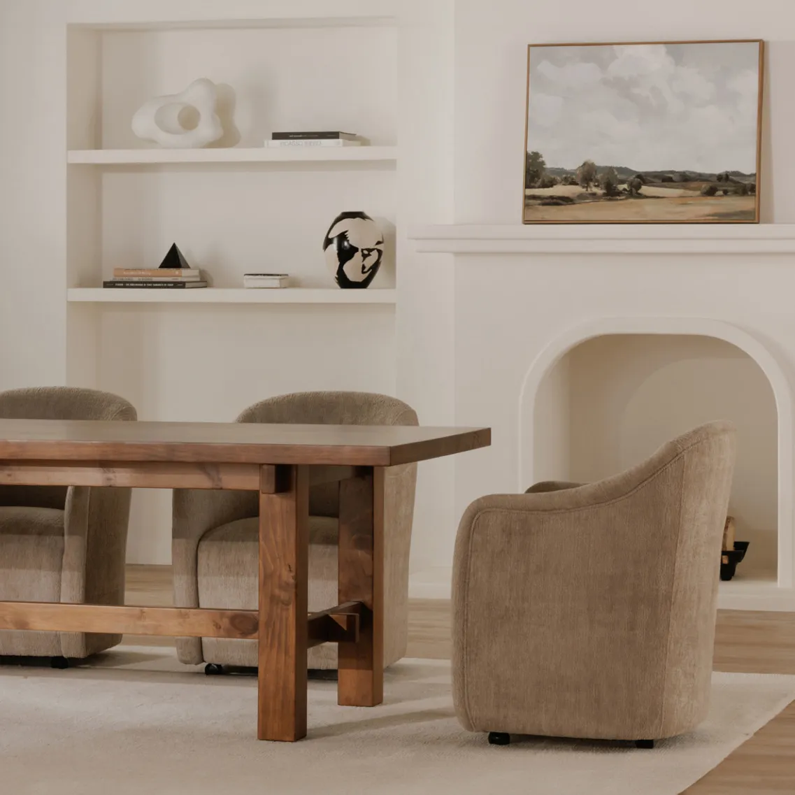 Darby Dining Chair with Castors | Beige