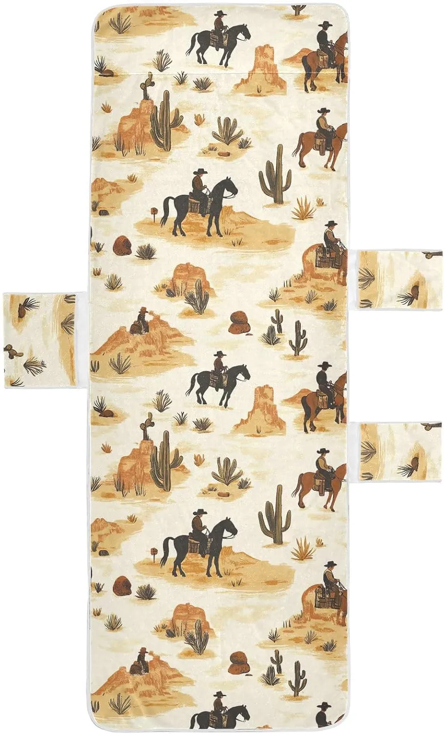 Desert Horseback Riding Lounge Chair Cover,Soft Beach Lounge Chair Towel Cover with Pockets for Beach Pool Outdoor Chair, 85"x30"