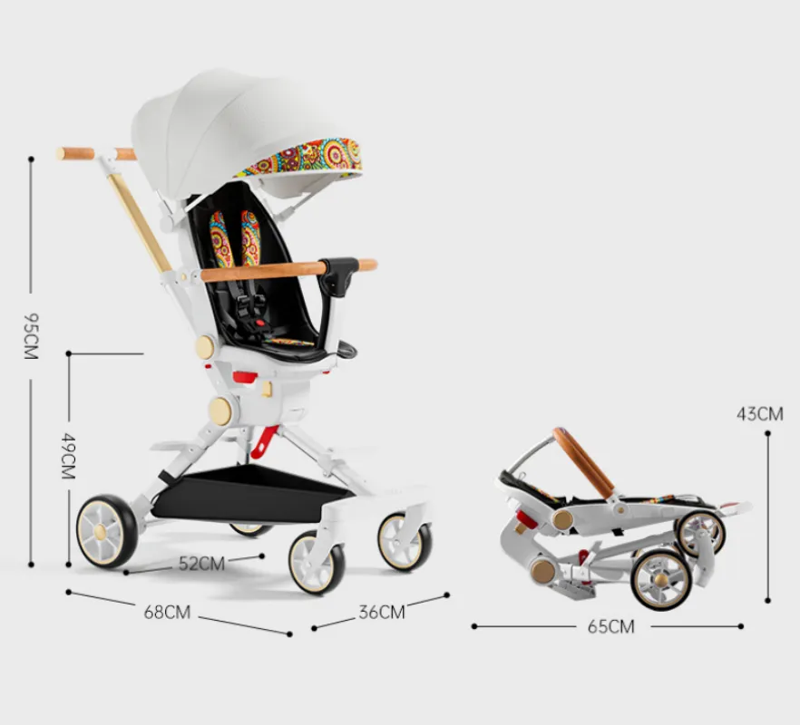 Designer Baby Stroller - Chair (4 Colours) Foldable